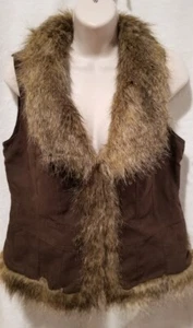 Chico's Fanciful Fur Flynn Chaleco Marrón Imitación Nuevo con Etiquetas Talla 0 - Imagen 1 de 8