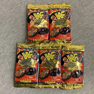 Lote de paquete de refuerzo de gorras Panini WWF Pogs 1995 vintage (5 CANTIDADES) - Imagen 1 de 3