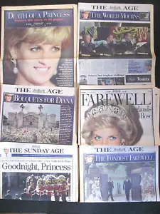 The Age Vintage 1997 Princess Diana Tribute Newspapers Lot of 6 - Picture 1 of 24
