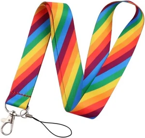 Cordón para el cuello bisexual de 17,7" con bandera arco iris del orgullo gay lesbiana queer - Imagen 1 de 3