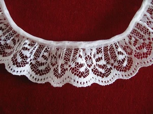 WHITE LACE TRIM - 1 1/4" INCH WIDE - 3 YARDS - 100% POLYESTER #6 - Picture 1 of 1