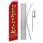 Deep Fried Food Advertising Swooper Feather Flutter Flag & Pole Kit Concessions
