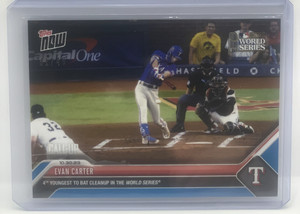 🟦 EVAN CARTER Rookie 2023 World Series Topps Now 1062 Rangers BLUE 31/49 📈