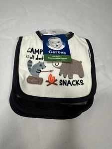 gerber 3 pack camping bibs 0-6 months - Picture 1 of 9