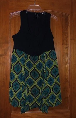 Nuevo Vestido Bisou Bisou Talla Mediana Sin Mangas Negro Chaleco Asimétrico Dobladillo Falda Foto 1 de 2