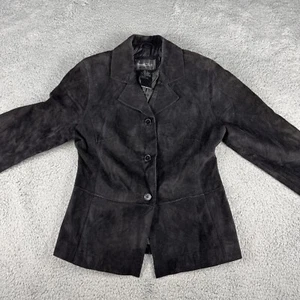 Brandon Thomas Blazer donna piccolo giacca pelle scamosciata antracite gotico retrò - Foto 1 di 10
