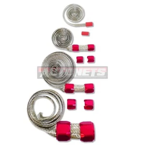 Radiador de vacío trenzado rojo acero inoxidable calentador de combustible manguera funda - Imagen 1 de 1