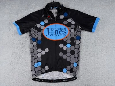 Pactimo Cycling Jersey Adult Medium Black Blue Two Wheel Jones Full Zip Poly - Image 1 of 4
