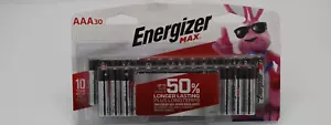 Energizer Max AAA Confezione da 30 10 Anni Shelf Life NUOVO IN BLISTER SIGILLATO! - Foto 1 di 3