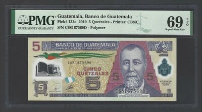 Guatemala 5 Quetzales 19-5-2010 P122a Uncirculated Graded 69 - Image 1 of 2