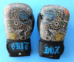 Muay Thai Boxing Gloves Gritbox, Gorilla Lion Tiger 14oz Cool - Picture 1 of 8