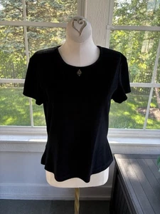 St. John Sport By Marie Gray Women's Size P Black Short Sleeve Top ~ VGUC - Picture 1 of 6