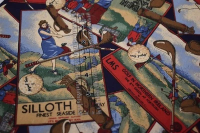 CONCORD FABRICS cotton 2 yards x 45 joan kessler GOLF ireland CRUDEN BAY silloth - Image 1 of 4