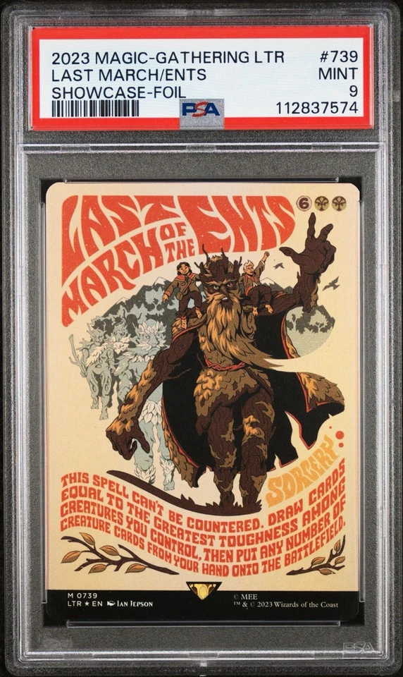 FOIL PSA 9 MTG Magic Lord of the Rings Poster 739 Last March of the Ents 2023 - Image 1 of 2
