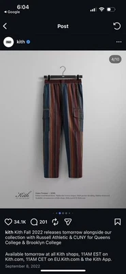 Kith Gates Trouser Men Fall 2022 & Matching Hat Size L - Image 1 of 4