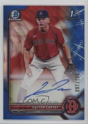 2022 Bowman Draft Chrome Pick Blue Wave Refractor /150 Cutter Coffey Auto - Image 1 of 2
