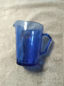 Vintage Shirley Temple 4.5” Tall Cobalt Blue Depression Glass Pitcher Faded - Picture 1 of 5