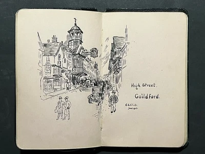 Antique Lady's Commonplace Handwritten Journal Drawing Sketch Book Album 1920s - Image 1 of 4