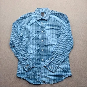 Gap Men's Size Large Blue Checkered Slim Fit Non-Iron Button Down Shirt - Picture 1 of 14