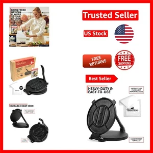 Elegant gefertigte 8 Zoll Gusseisen Tortilla Presse mit 100 Pergament Blätter - Bild 1 von 11