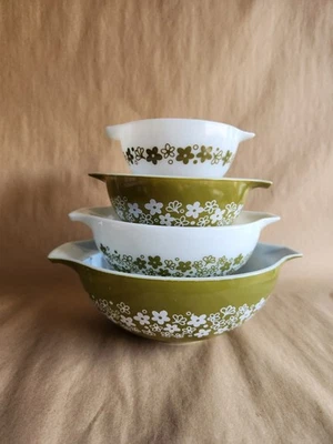 Pyrex Cinderella Mixing Bowl Complete 4 Set - SPRING BLOSSOM - Good Condition  - Image 1 of 4