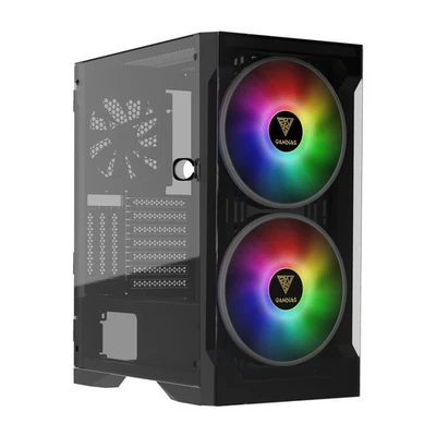 GAMDIAS Apollo E2 Elite Gaming Case Mid Tower ATX 2 x 200mm ARGB Fan Trapezoi... - Image 1 of 4