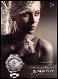 Tag Heuer 2010s Print Advertisement 2010 Aquaracer Maria Sharapova Tennis Player - Picture 1 of 1