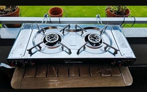 Gaskocher Campingkocher Incl. Grillplatte, 2-flammig - Bild 1 von 2
