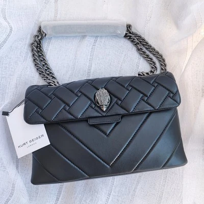 🌸👜Kurt Geiger London Leather Kensington Bag Black/Silver BNWT Dustbag+box👜🌸 - Image 1 of 4