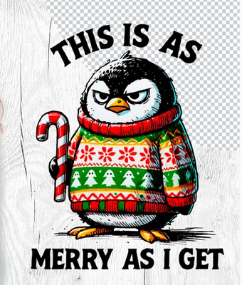 Рождественский DTF тепла передачи - 4 упаковки комплект одежды размер - весело пингвины смесь из 4 - Изображение 1 из 4