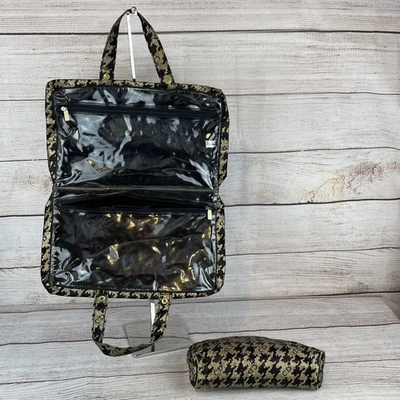 Christian Dior Maquillaje Viaje Bolsa de Cosméticos Set 2 Dorado Metálico Negro Pata de Gallo Foto 1 de 4