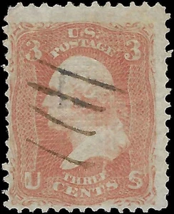 um 1868 - Scott # 94a 3c Washington mit F Grill - guter Zustand! - Bild 1 von 2