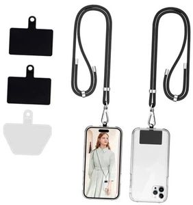Universal Cell Phone Lanyard, Crossbody Lanyard with Adjustable Black+Black - Photo 1 sur 7