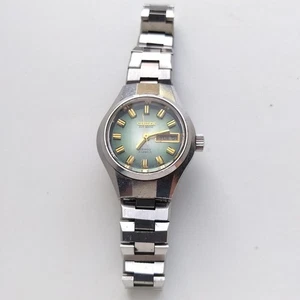 Citizen green Face Day&Date Automatic 21 Jewels Japan Wrist Watch 6600 4-661125 - Picture 1 of 7