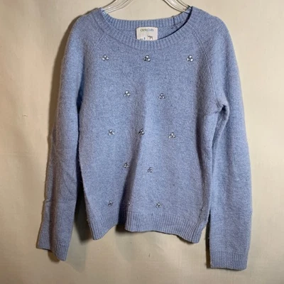 Suéter Crewcuts Niñas Talla 8 Azul Claro Estrás Mezcla Lana Foto 1 de 4