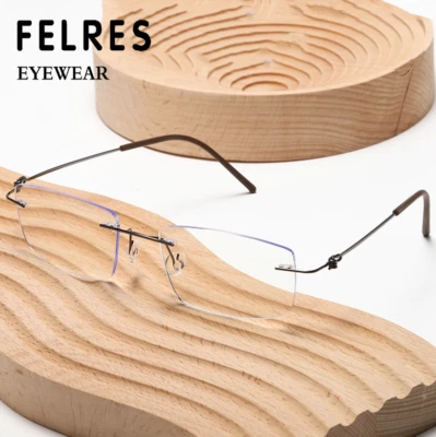 Metal Alloy Progressive Multifocus Reading Glasses For Men Rimless Glasses   - Image 1 of 4