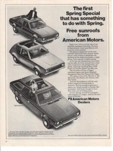 Coche publicitario estampado vintage AM 1971 American Motors techos solares autos Gremlin - Imagen 1 de 1
