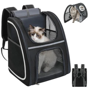Rucksack für Hund Katze Gepolstert Hunderucksack bis 9kg Haustier Tasche Schwarz - Bild 1 von 12