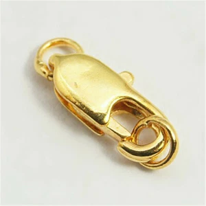 20 pcs Golden Brass Lobster Claw Clasps Findings For DIY Jewelry Making 5x15mm - Picture 1 of 1