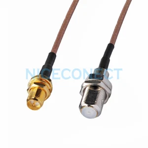 Cavo adattatore RP SMA femmina (perno maschio) paratia a jack F femmina RG316 20 cm - Foto 1 di 3