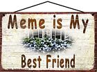 Meme is My Best Friend Sign Hydrangea Grandma Grandmother Mother's Day Gift
