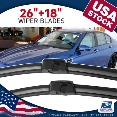 Juego de limpiaparabrisas delantero izquierdo y derecho apto para parabrisas BMW 550i 528i 2011-2015 Foto 1 de 4