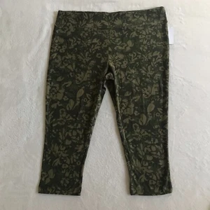 Terra & Sky Damen-Leggings plus Blumenmustergrün elastischer Bund 2X (20W-22W) - Bild 1 von 12