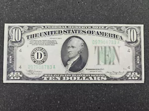 🌟 FR#2006 $10 1934-A Federal Reserve Note CLEVELAND DGS Dark Green Seal UNC - Picture 1 of 6