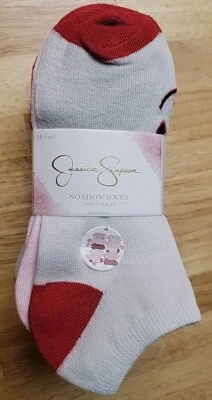 Jessica Simpson 10 pares de calcetines acolchados cuartos QT tema de San Valentín 4-10 Foto 1 de 4
