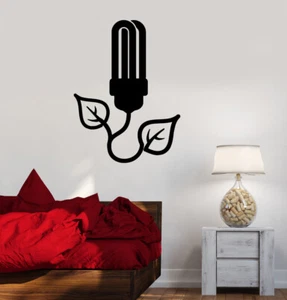 Wall Decal Light Bulb Plant Nature Energy Environment Vinyl Sticker (ed1813) - Picture 1 of 4
