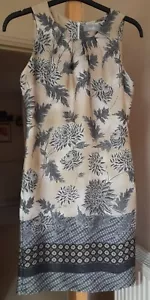 Wallis Ladies Sleeveless Lined Shift Dress UK 10 Grey Floral Multi Coloured - Picture 1 of 19