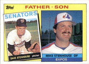 1985 Topps Dave Stenhouse/Mike Stenhouse Washington Senators/Montreal Expos #141