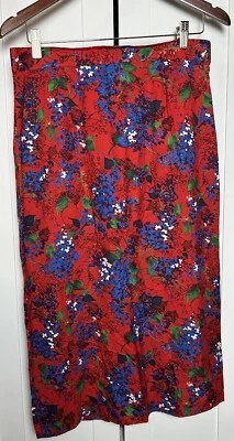 Vintage 90s Floral Skirt Boho Festival Hippie Flowy Midi Medium - Image 1 of 4