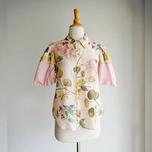FIFTEEN TWENTY Baumwollbluse mit Blumenmuster und Puffärmeln XS - Bild 1 von 5